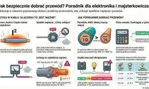 Zbyt cienki kabel powoduje spadek napięcia, resetowanie urządzeń i straty mocy. Wybieraj grubszy przekrój, by uniknąć problemów z niskim napięciem.