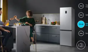 Para porównać ranking lodówek, zobacz, jak cicha jest nowa lodówka Grand+ (35 db) w porównaniu do rozmowy (60 db) i szumu lasu (10 db).