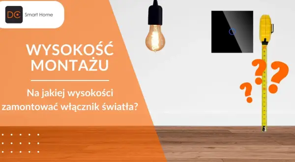 Na jakiej wysokości włącznik światła zamontować? Miarka i znaki zapytania sugerują dylemat związany z wysokością montażu.