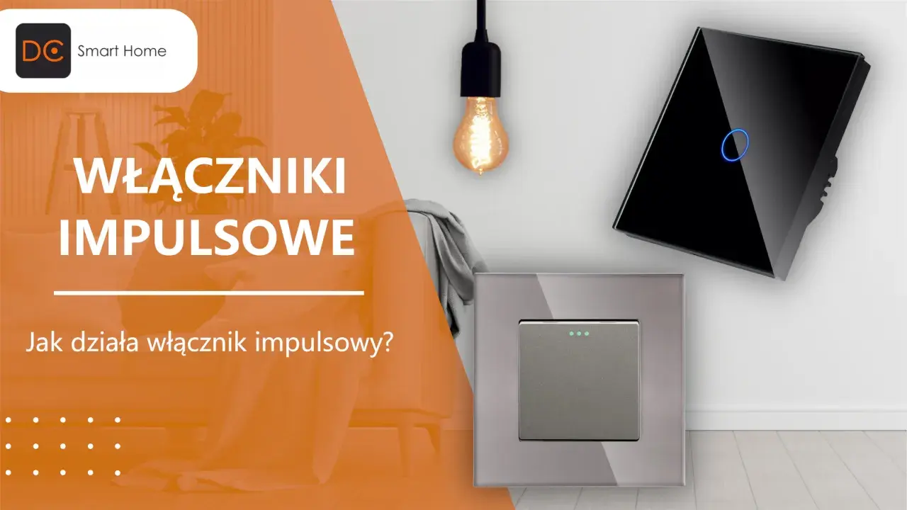 Nowoczesne włączniki impulsowe: czarny dotykowy i szary z diodami. Dowiedz się, jak działa włącznik impulsowy.