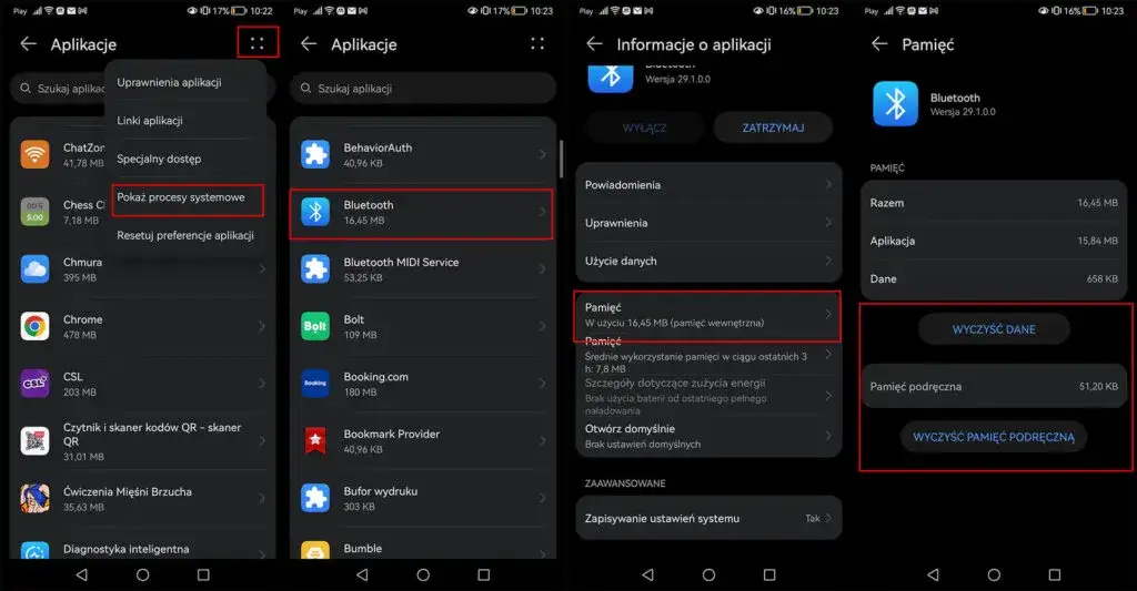 bluetooth ustawienia android