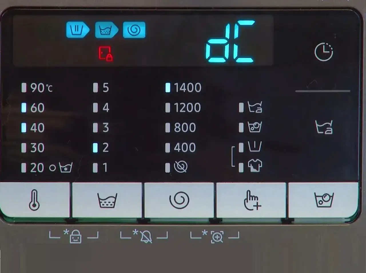 Panel pralki Samsung z wyświetlaczem