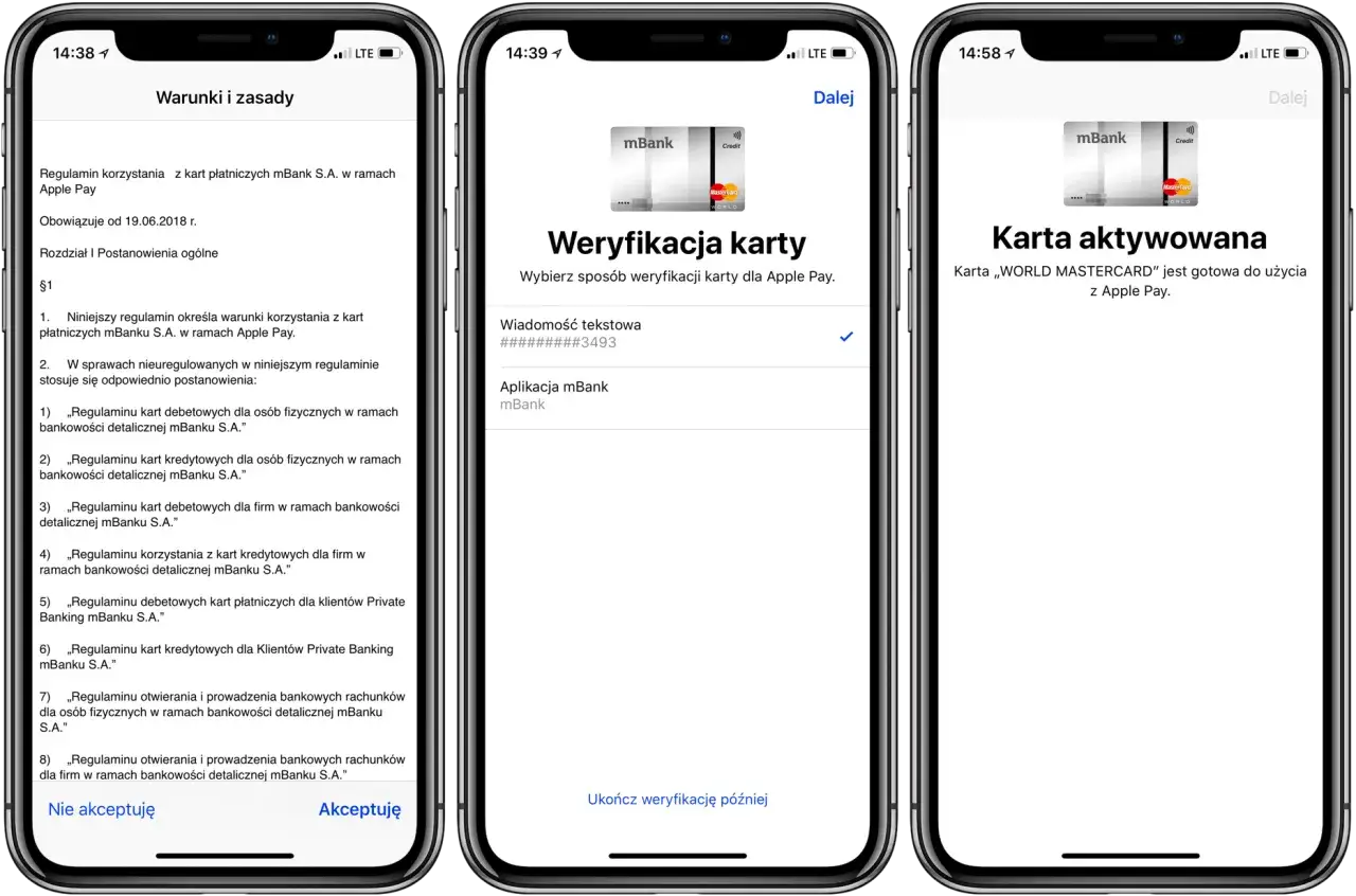 Dodawanie karty do Apple Wallet