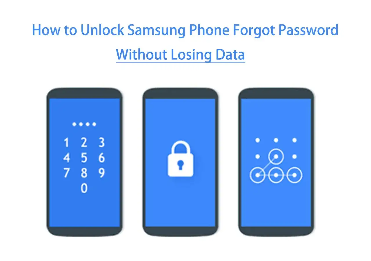 Jak odblokowac telefon Samsung gdy zapomni sie kodu? Trzy ekrany blokady: numeryczna, z kłódką i wzór.